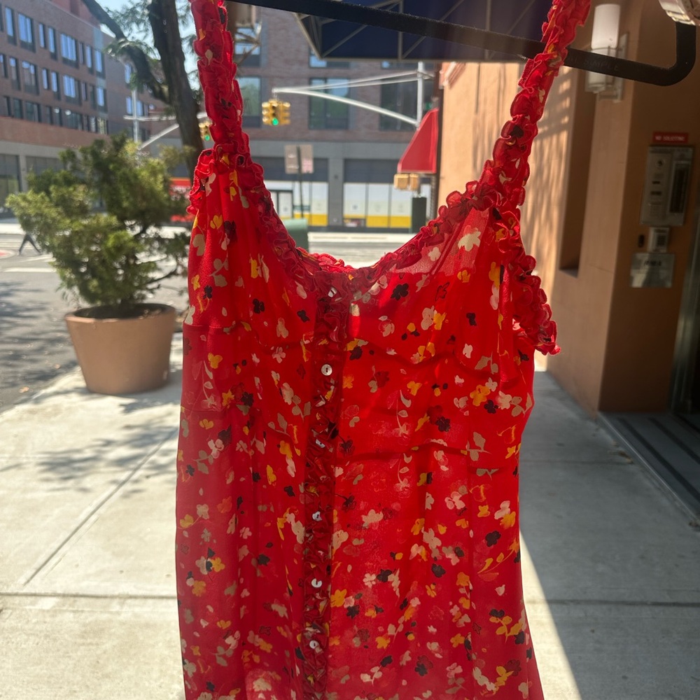 Realisation Par Red Floral Mini Dress